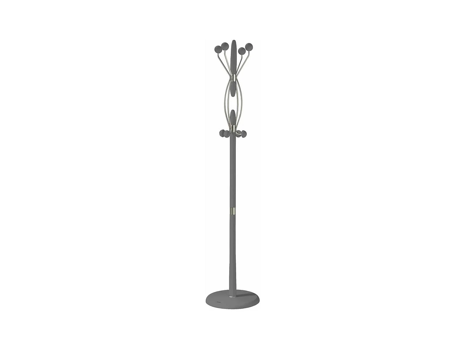 Perchero mod. 424 herrajes en cromo satinado lacado gris, 184 cm(alto)37 cm(ancho)37 cm(la