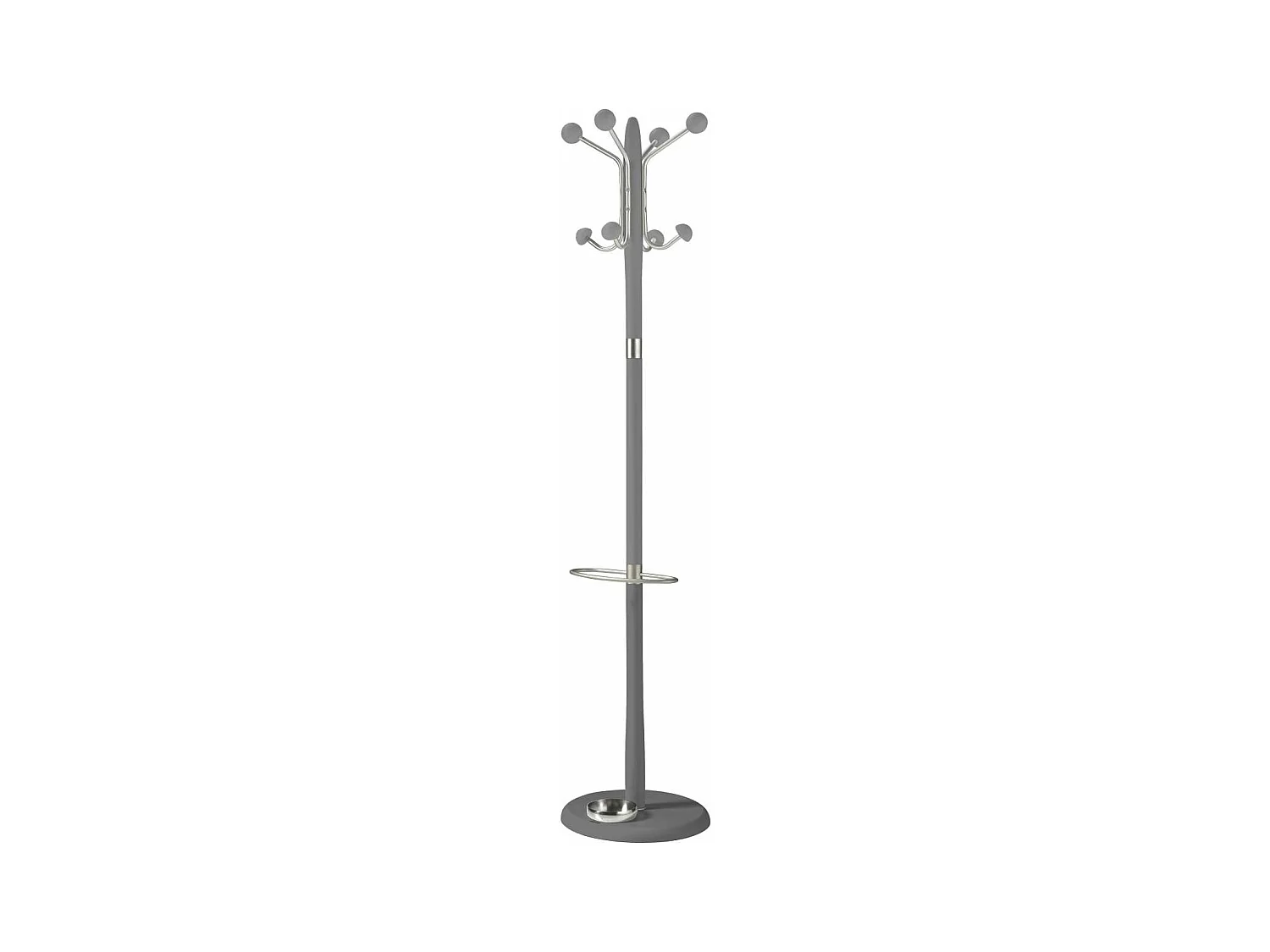 Perchero mod. 421 con paragüero herrajes en cromo satinado lacado gris, 180 cm(alto)37 cm