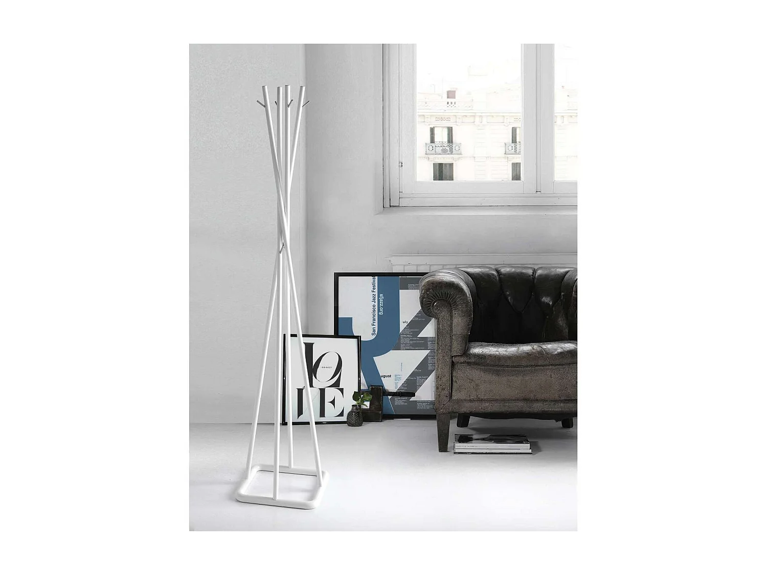 Perchero mod. 469 acabado lacado blanco, 180cm(alto) 38cm(ancho) 38cm(largo)