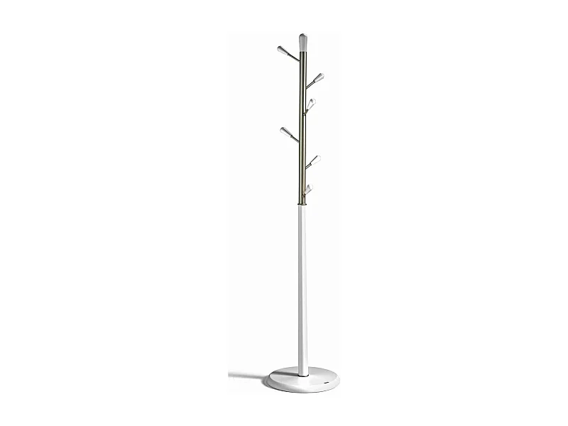 Perchero moderno mod. 413 herrajes en cromo satinado lacado blanco, 190 cm(alto)37 cm(anch