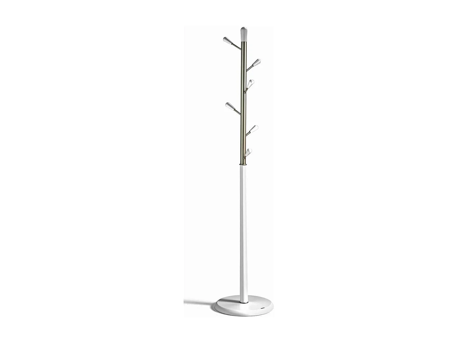 Perchero moderno mod. 413 herrajes en cromo satinado lacado blanco, 190 cm(alto)37 cm(anch