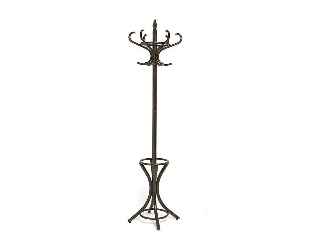 Perchero clasico acabado en madera color nogal, 183 cm(alto)48 cm(ancho)51 cm(largo)