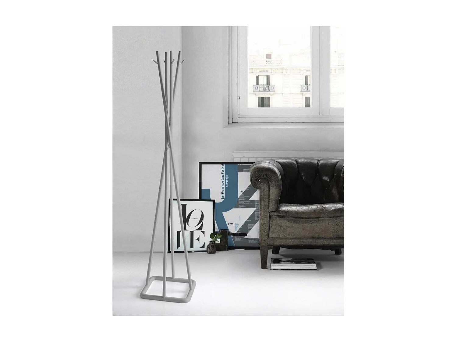 Perchero mod. 469 acabado lacado gris, 180cm(alto) 38cm(ancho) 38cm(largo)