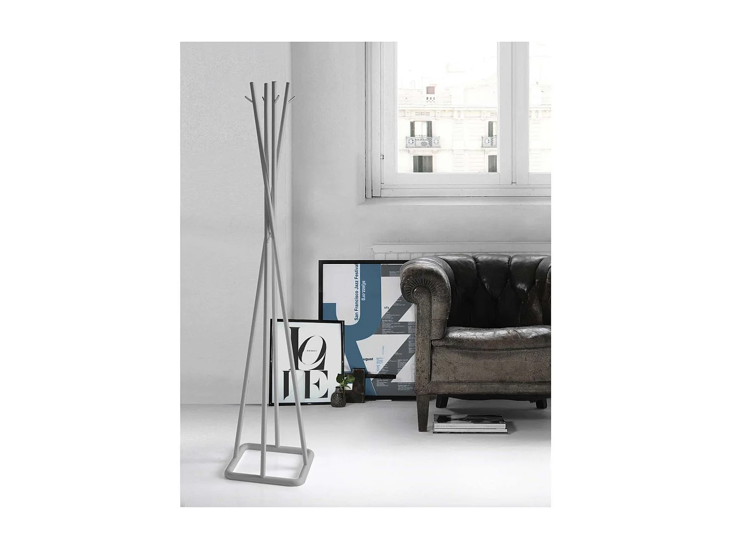 Perchero mod. 469 acabado lacado gris, 180cm(alto) 38cm(ancho) 38cm(largo)