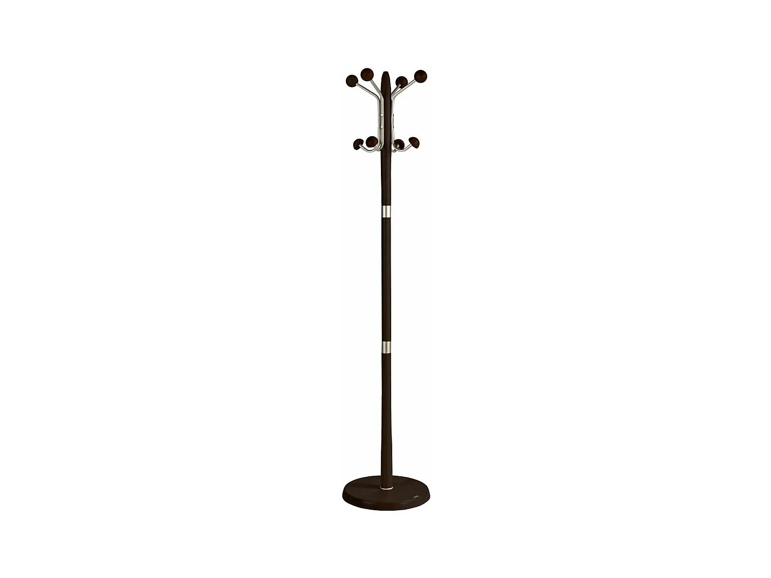 Perchero mod. 420 herrajes en cromo satinado lacado wengué, 180 cm(alto)37 cm(ancho)37 cm