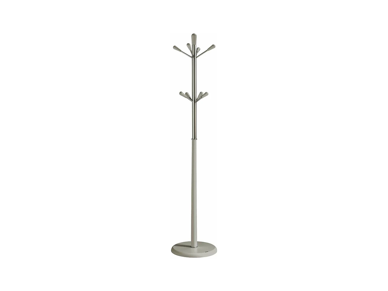 Perchero moderno mod. 414  herrajes cromo satinado lacado visón, 180 cm(alto)37 cm(ancho)