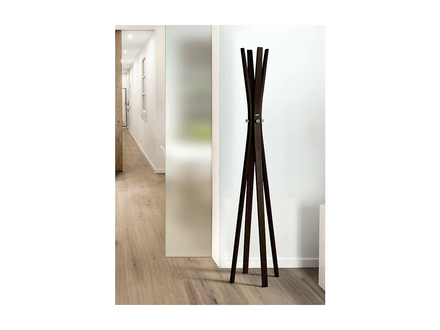 Perchero mod. 455 acabado lacado wengué, 182cm(alto) 42cm(ancho) 42cm(largo)