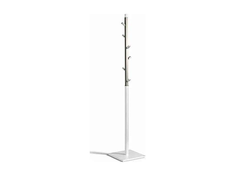Perchero moderno mod. 428 herrajes en cromo satinado lacado blanco, 180 cm(alto)34 cm(anch