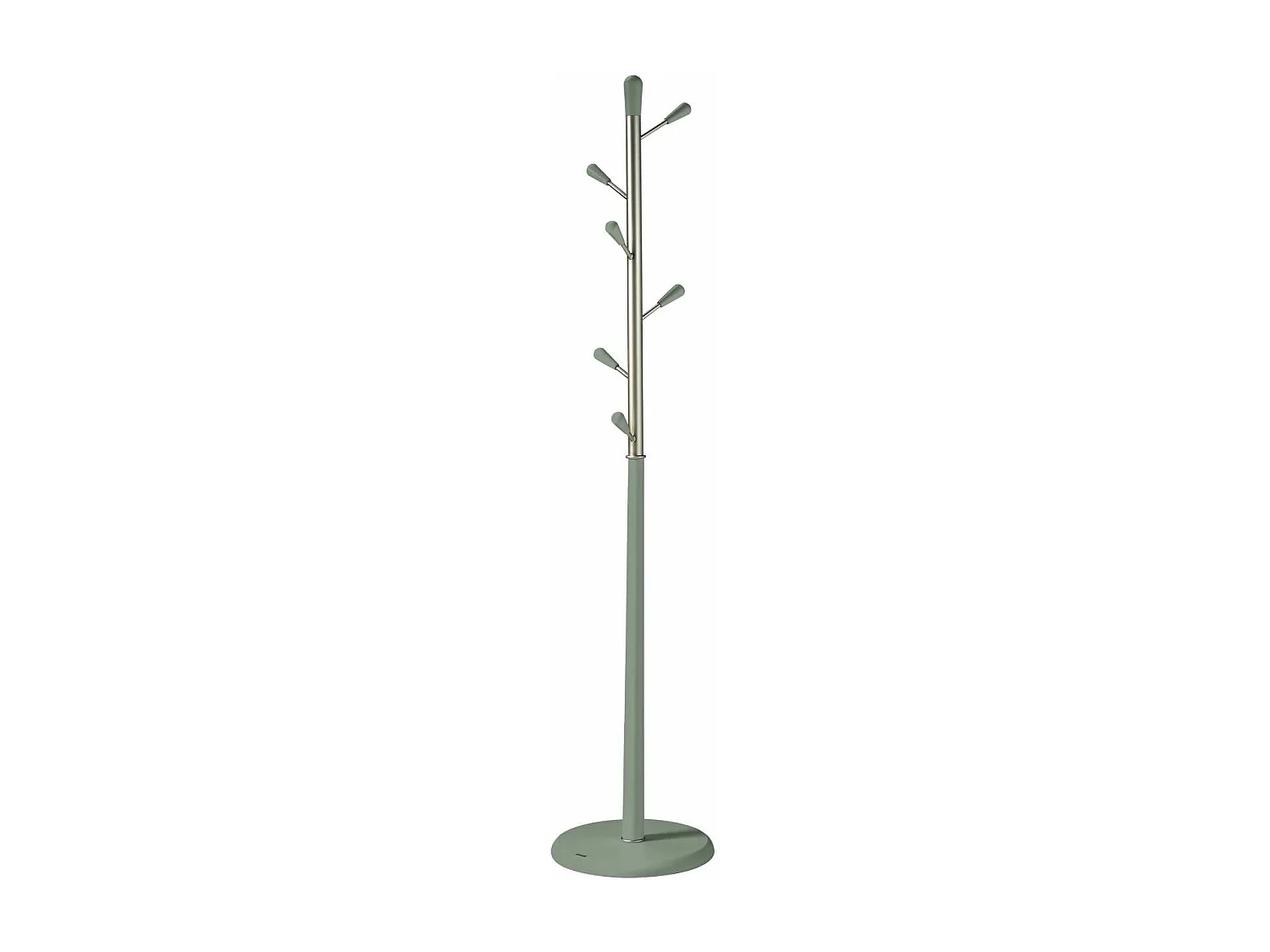 Perchero moderno mod. 413 herrajes en cromo satinado lacado verde, 190 cm(alto)37 cm(ancho