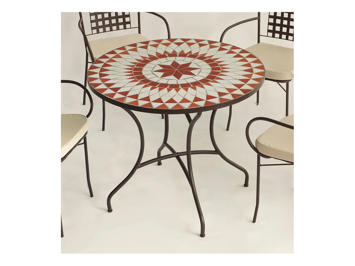 Conjunto de mesa+4 sillones+4 cojines jardin Neypal/Bahia.