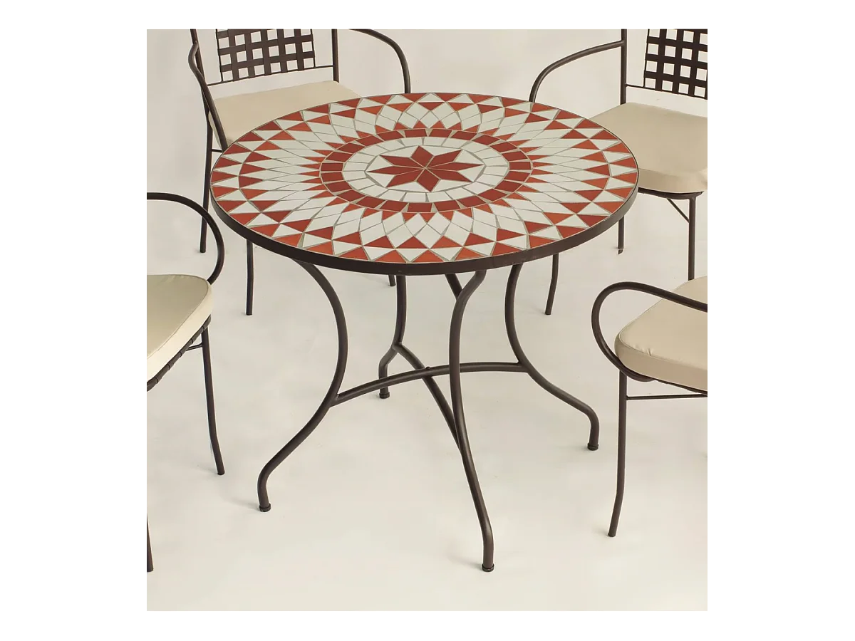 Conjunto de mesa+4 sillones+4 cojines jardin Neypal/Bahia.