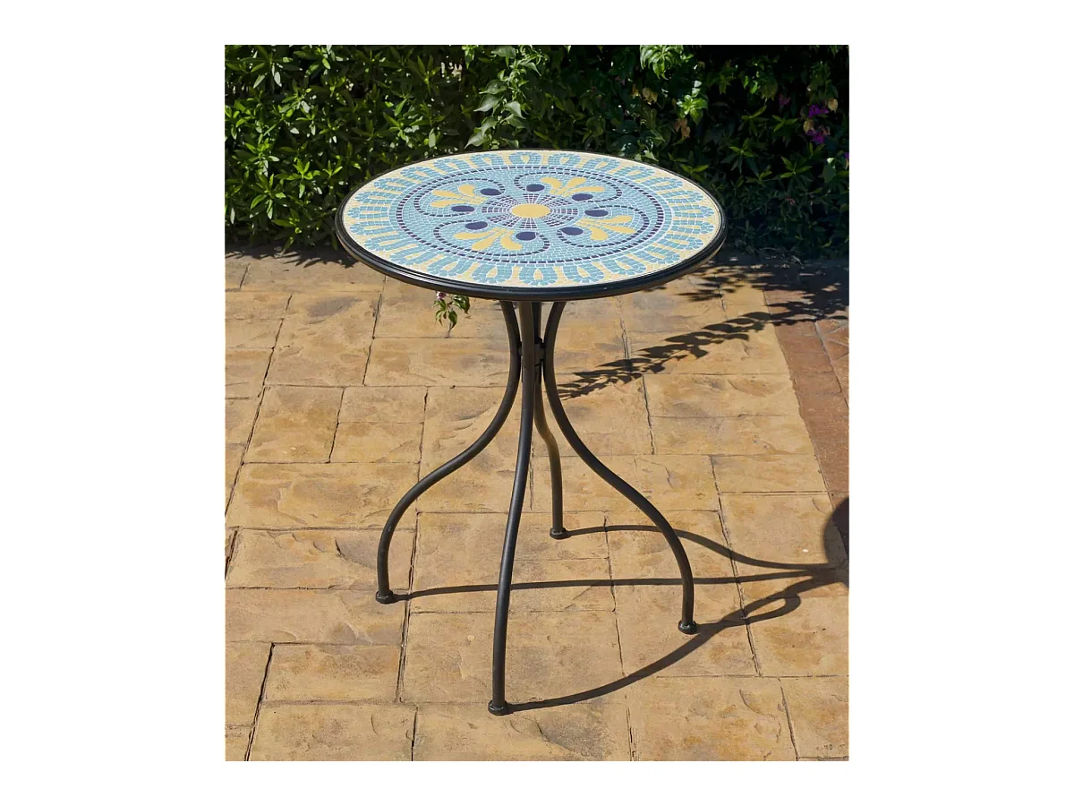 Conjunto de mesa + 2 sillones para terraza jardin mosaico Dorian/brasil-60/2,