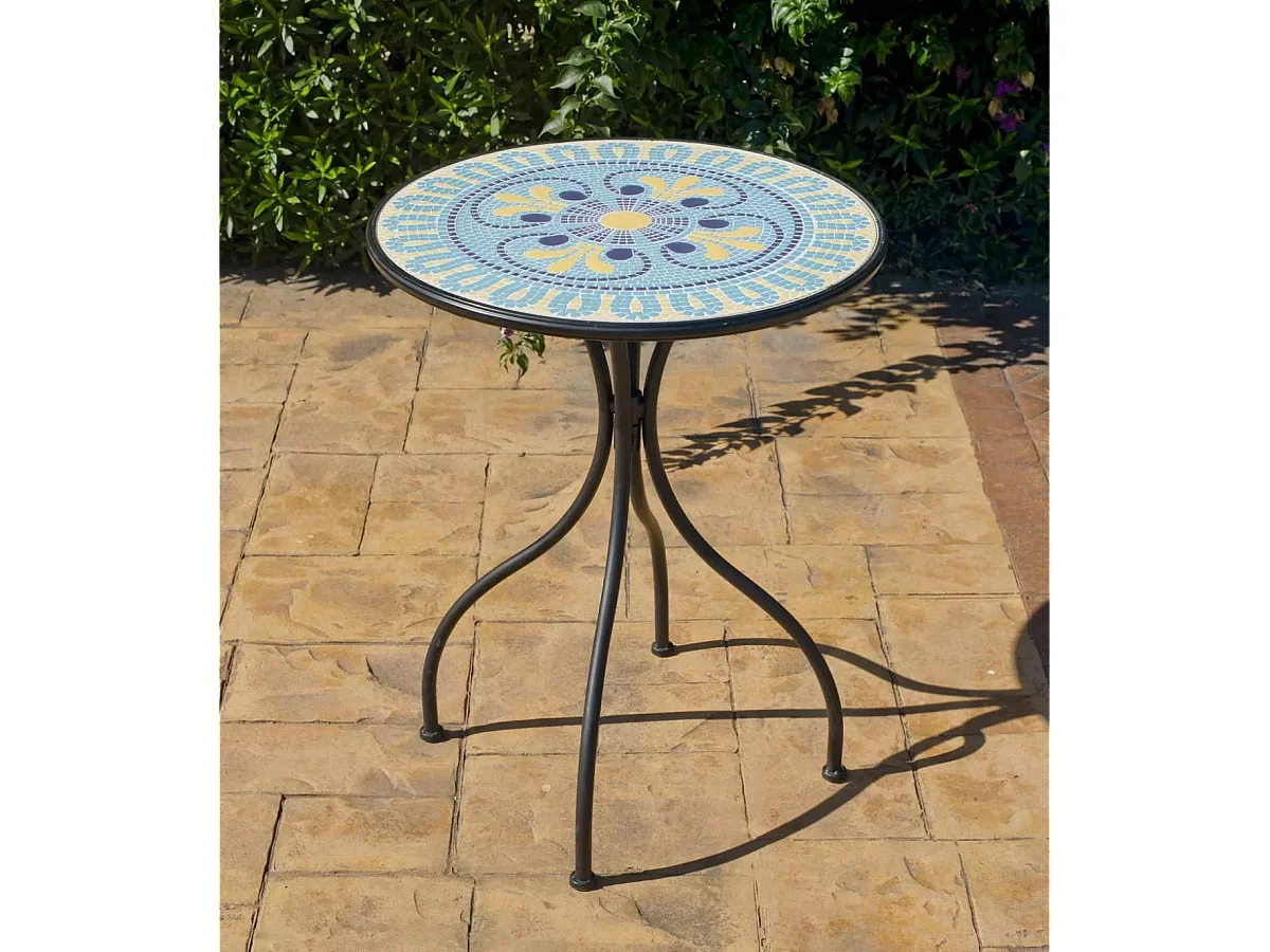 Conjunto de mesa + 2 sillones para terraza jardin mosaico Dorian/brasil-60/2,