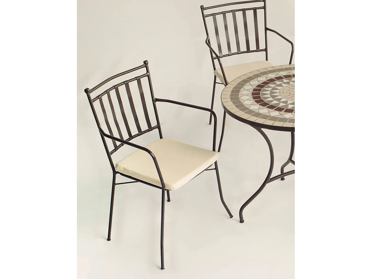 Conjunto de mesa + 4 sillones + 4 cojines jardín Malaya/Shifa