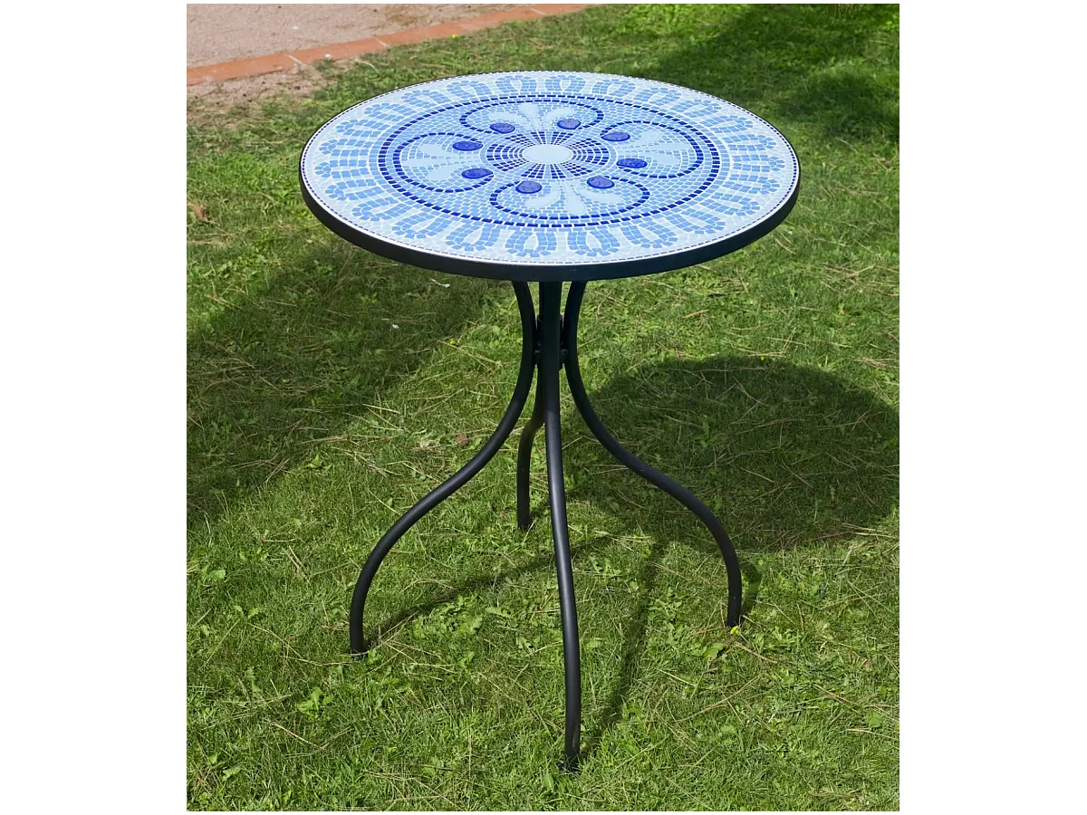 Conjunto de mesa y 2 sillones terraza jardin mosaico Berna/Brasil-60/2.