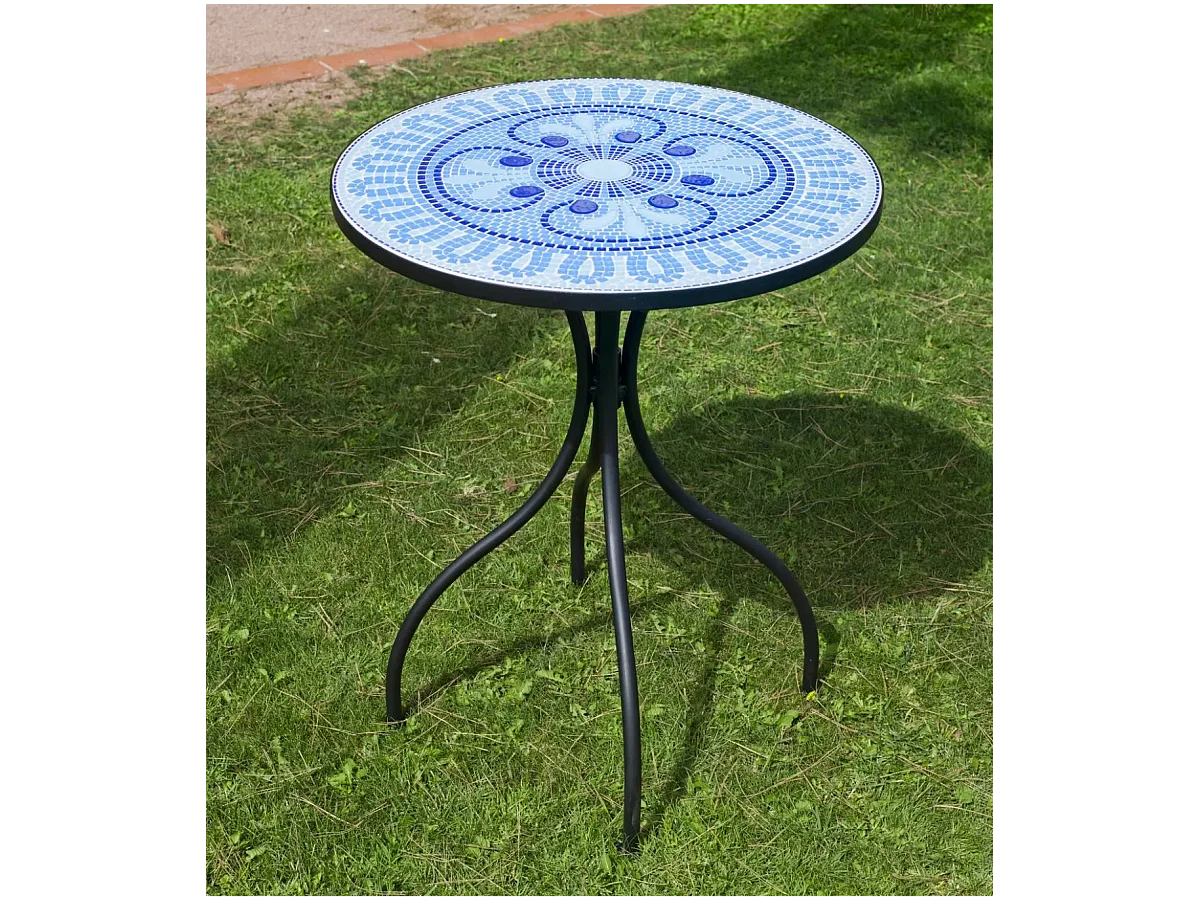 Conjunto de mesa y 2 sillones terraza jardin mosaico Berna/Brasil-60/2.