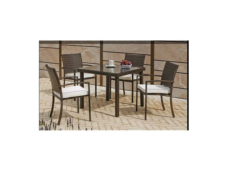 Conjunto terraza, jardín mesa+4 sillones Bahia -909 /4+4C.