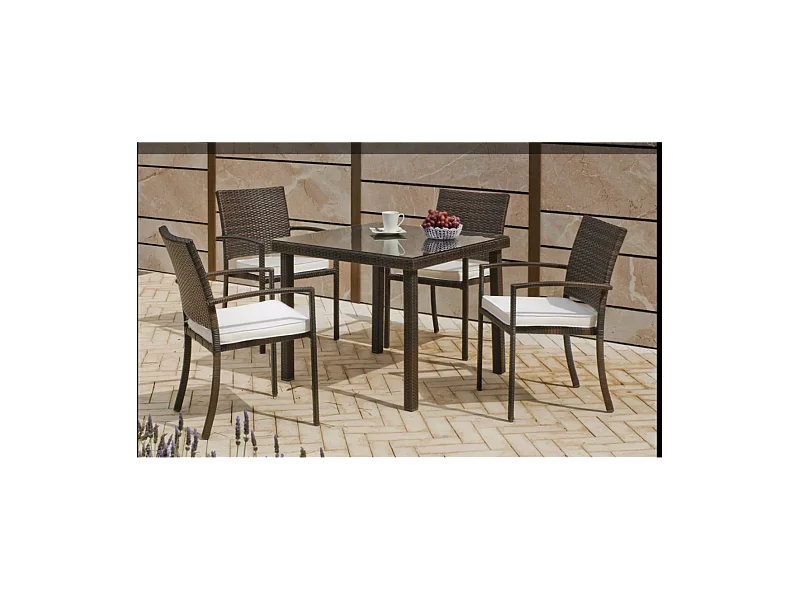 Conjunto terraza, jardín mesa+4 sillones Bahia -909 /4+4C.