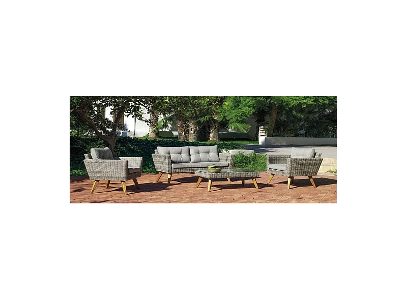 Conjunto sofá 2 plazas+ 2 sillones +mesa de centro en huitex color gris Meridiem-7..