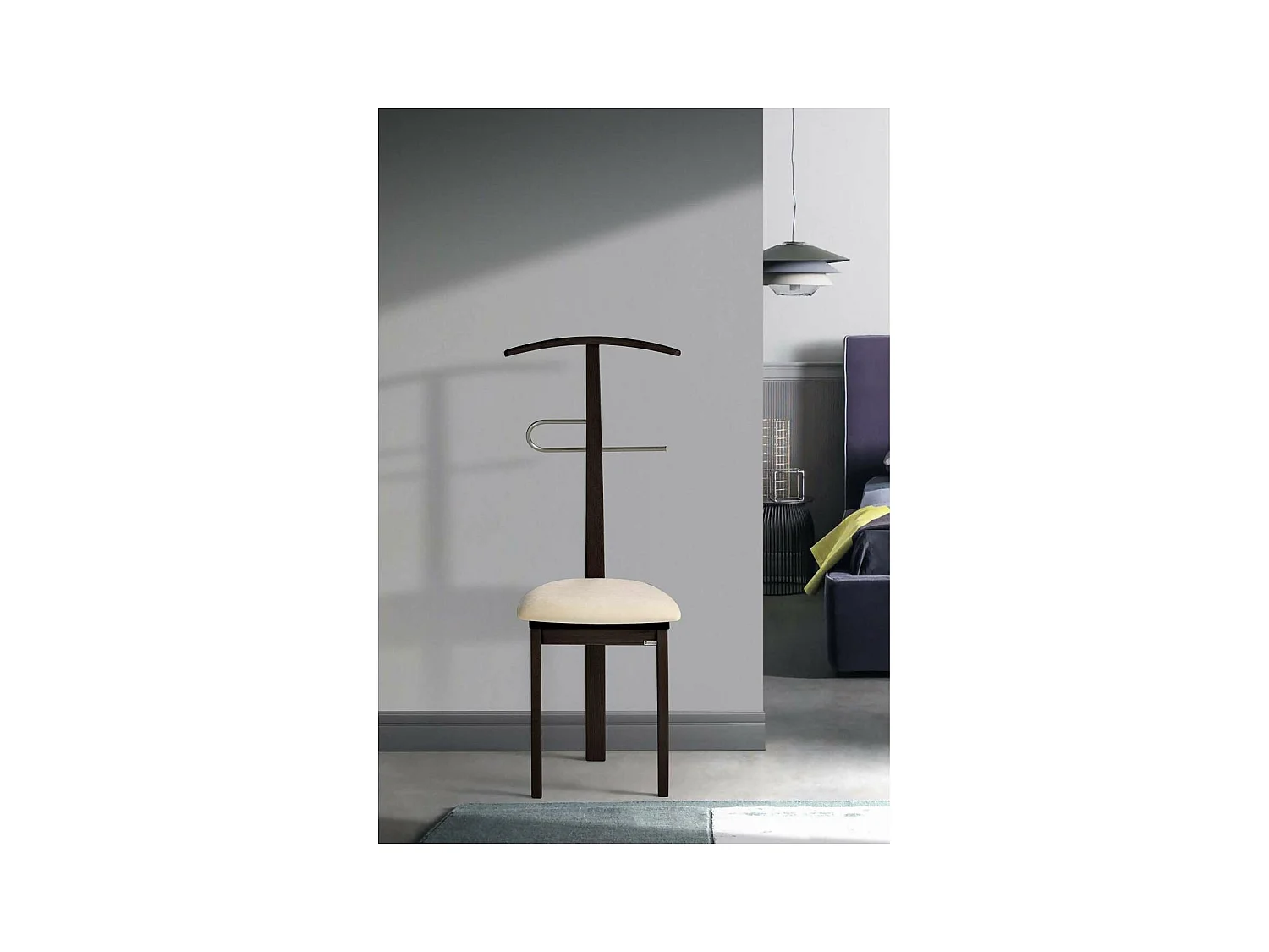 Galán 364 con asiento herrajes cromado satinado lacado en wengué, 108 cm(alto)46 cm(anch