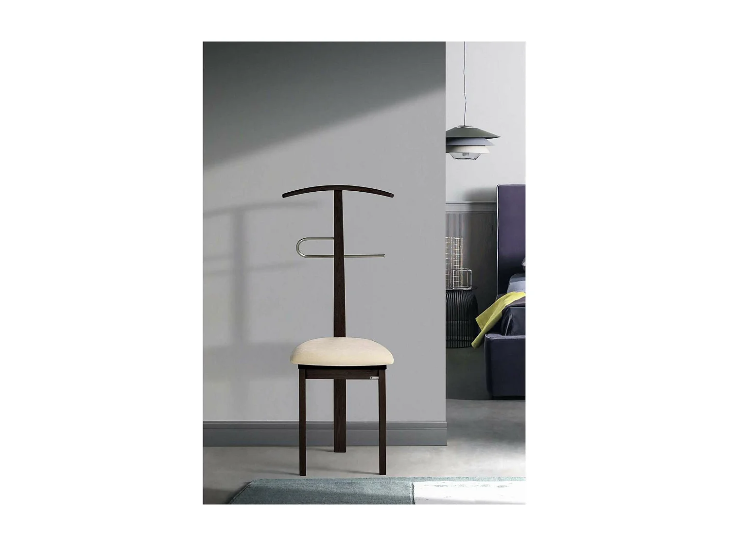 Galán 364 con asiento herrajes cromado satinado lacado en wengué, 108 cm(alto)46 cm(anch