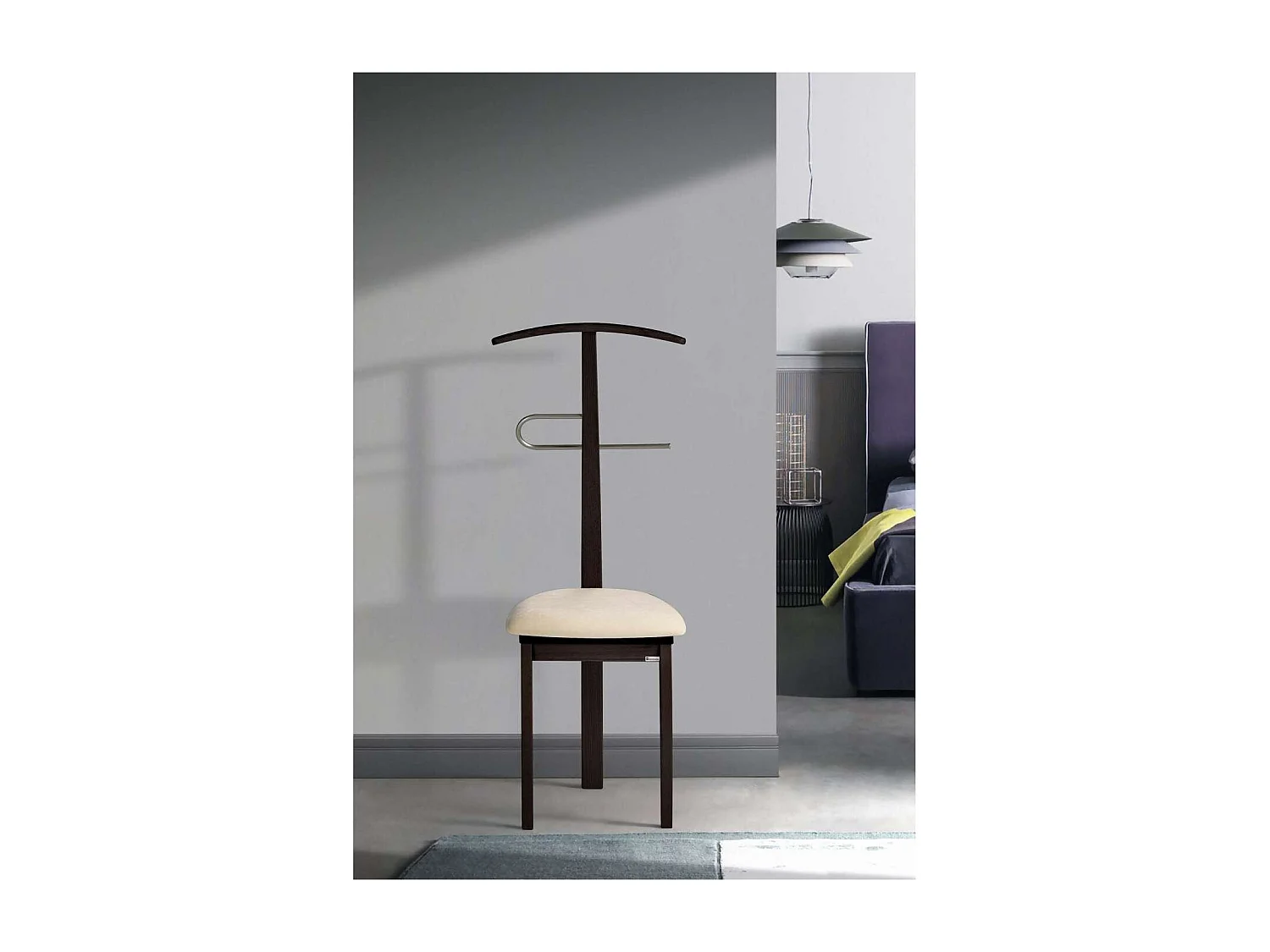 Galán 364 con asiento herrajes cromado satinado lacado en wengué, 108 cm(alto)46 cm(anch