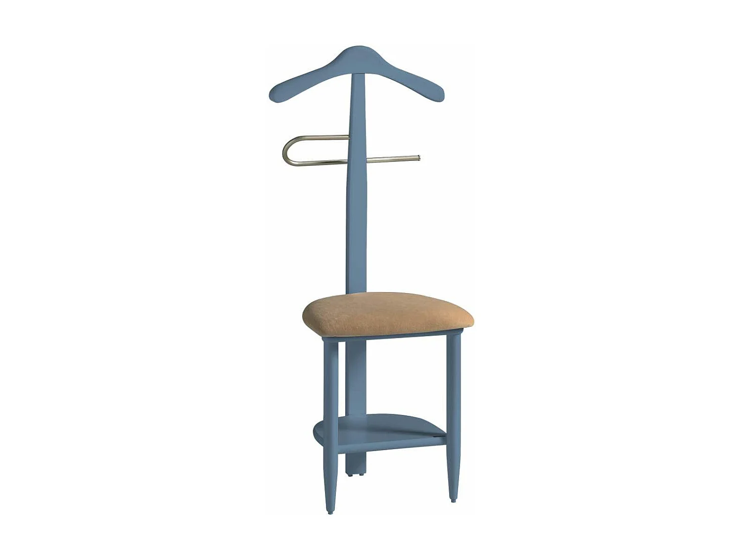 Galán 361 con asiento en beige herrajes cromado satinado lacado azul, 105 cm(alto)45 cm(a