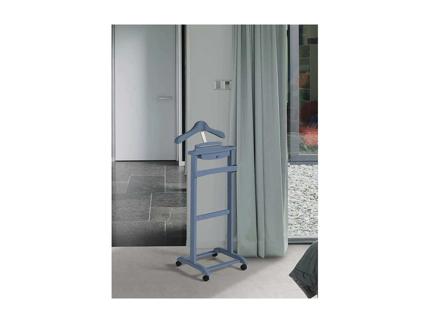 Galán de noche clásico 353 lacado en color azul, 110cm(alto) 47cm(ancho) 35cm(largo)