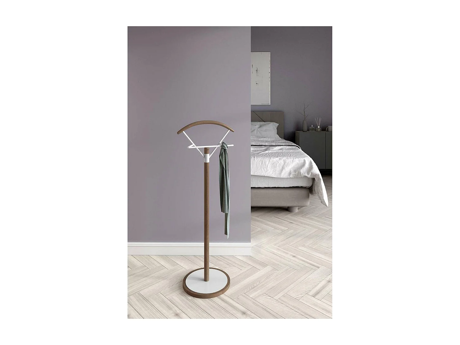 Galán 315 herraje metálicos lacado en color nogal/blanco, 117cm(alto) 42cm(ancho )34cm(l