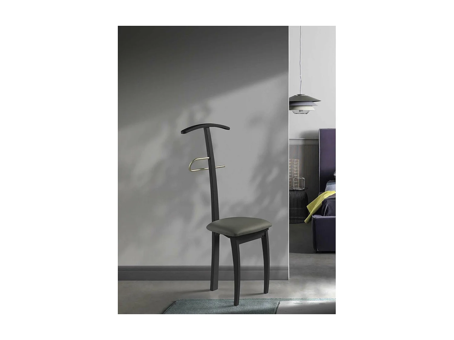 Galán 364 con asiento herrajes cromado satinado lacado en negro, 108 cm(alto)46 cm(ancho)