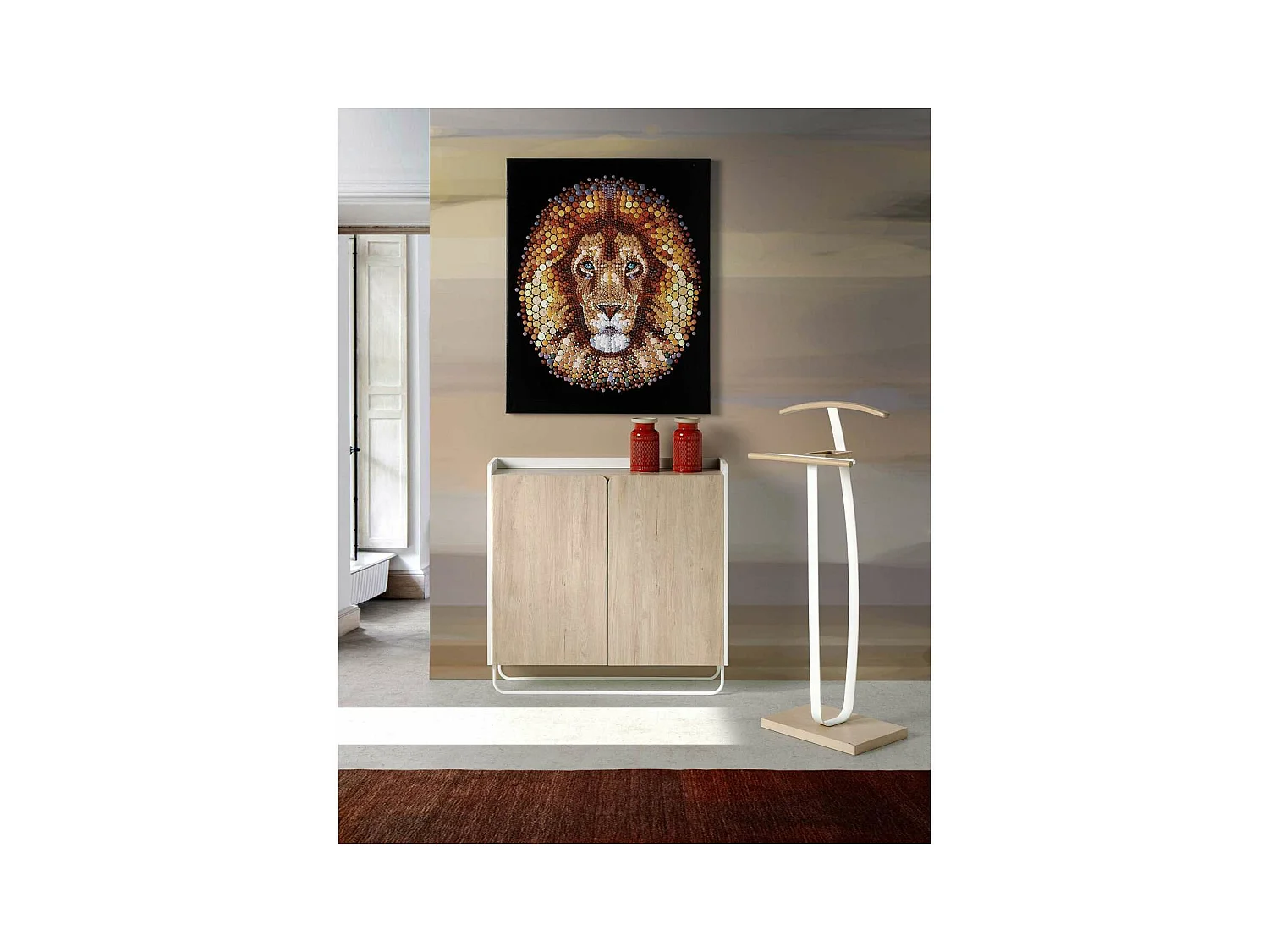 Galán 375 acabado lacado en color cambrian/blanco, 115cm(alto) 48cm(ancho) 30cm(largo)