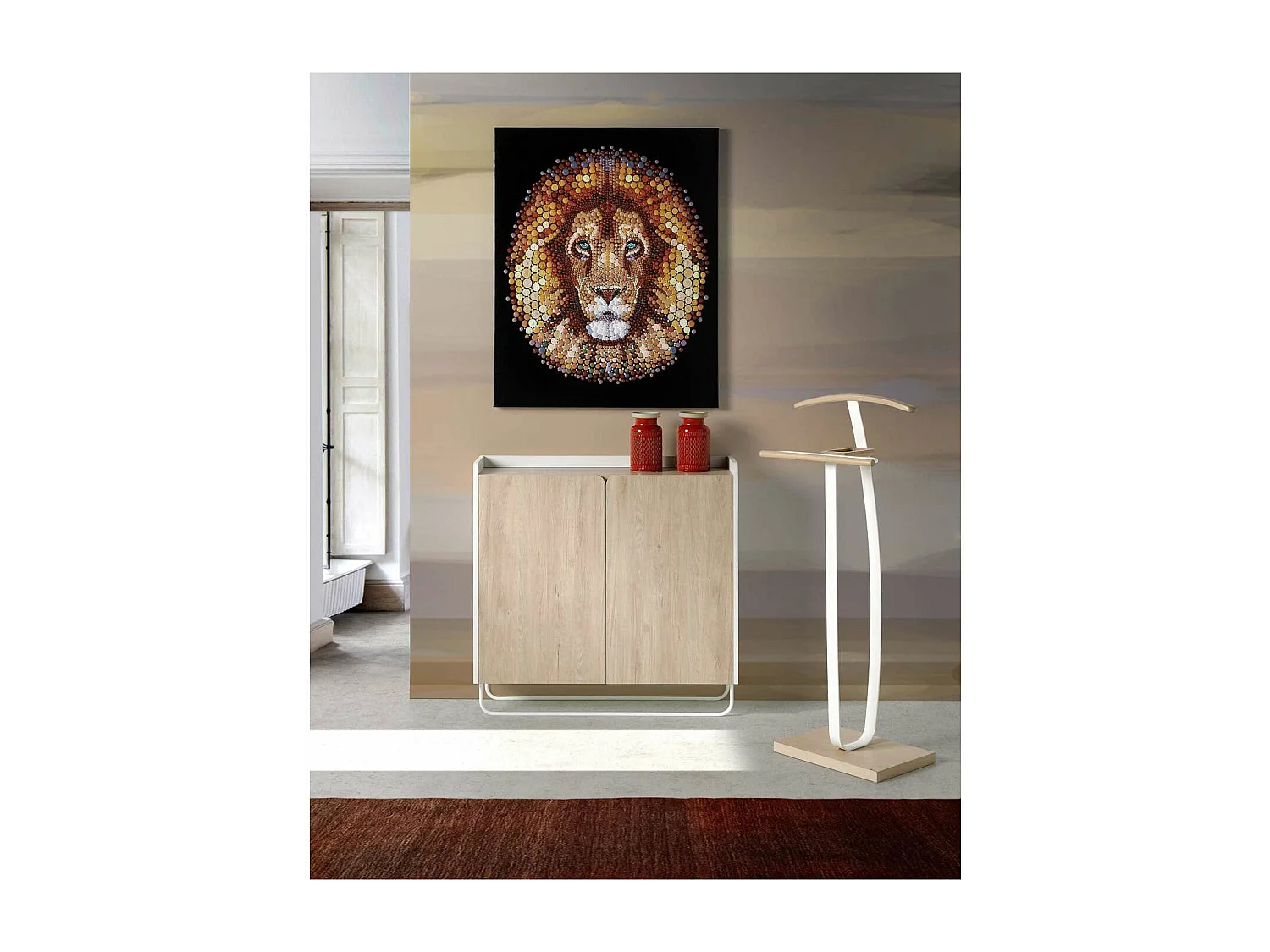 Galán 375 acabado lacado en color cambrian/blanco, 115cm(alto) 48cm(ancho) 30cm(largo)