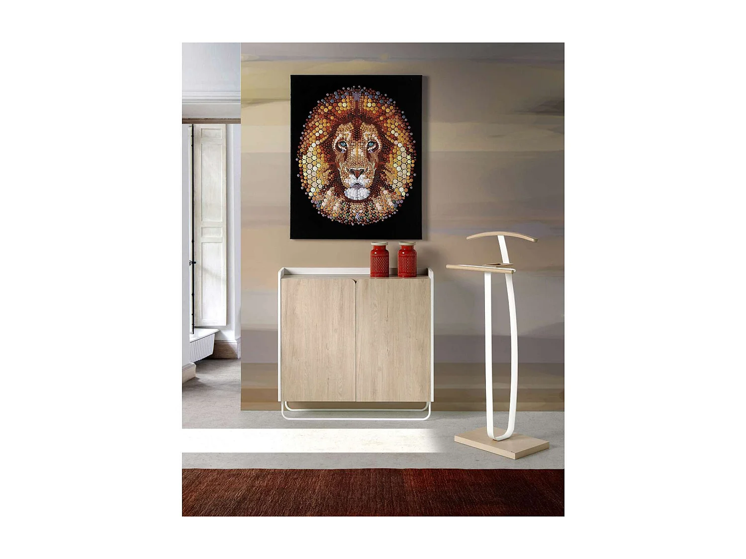 Galán 375 acabado lacado en color cambrian/blanco, 115cm(alto) 48cm(ancho) 30cm(largo)