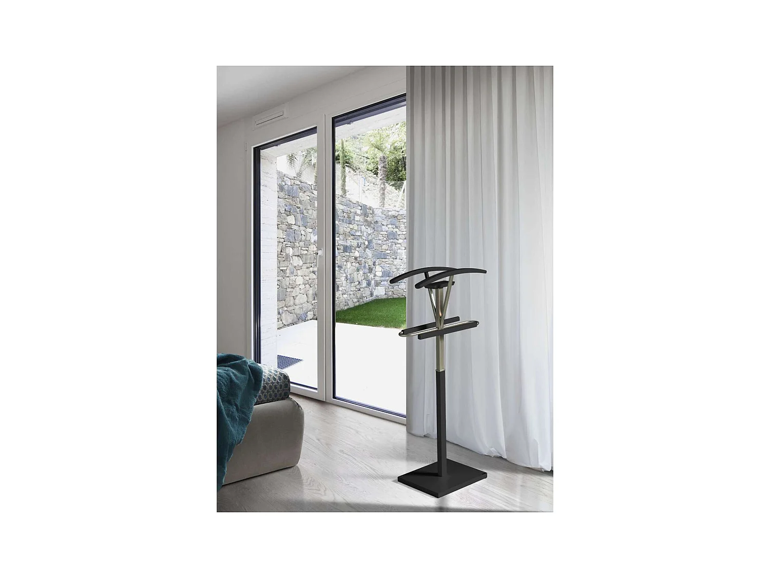 Galán 356 herraje cromo satinado lacado en color negro,110 cm(alto)47 cm(ancho)34 cm(larg