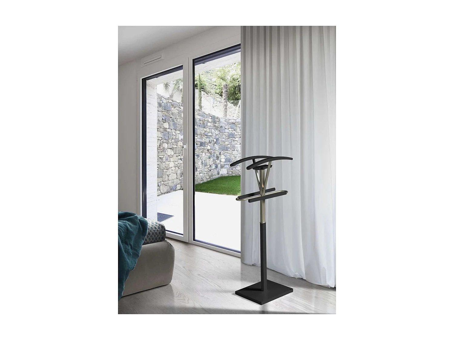 Galán 356 herraje cromo satinado lacado en color negro,110 cm(alto)47 cm(ancho)34 cm(larg