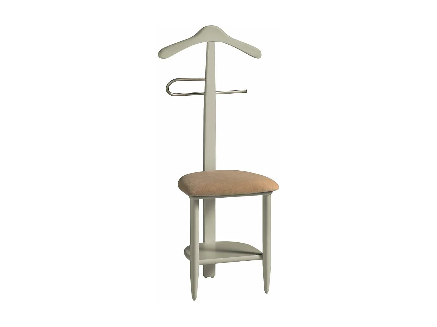 Galán 361 con asiento en beige herrajes cromado satinado lacado visón, 105 cm(alto)45 cm