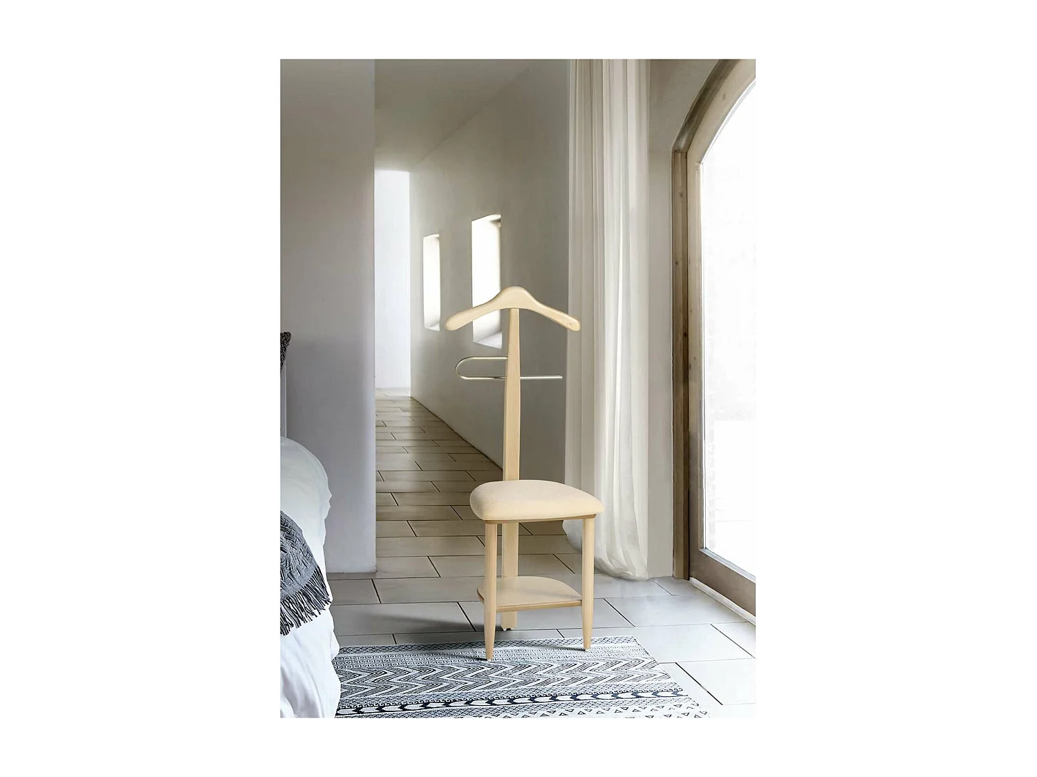 Galán 361 con asiento en beige herrajes cromado satinado lacado cambrian, 105 cm(alto)45