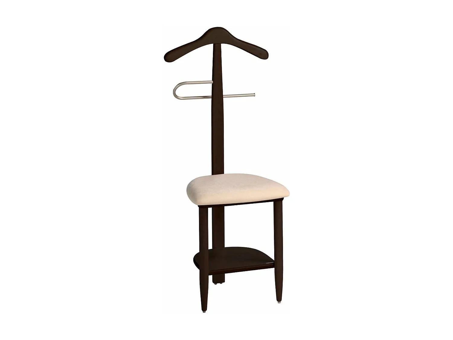Galán 361 con asiento en beige herrajes cromado satinado lacado wengué, 105 cm(alto)45 c