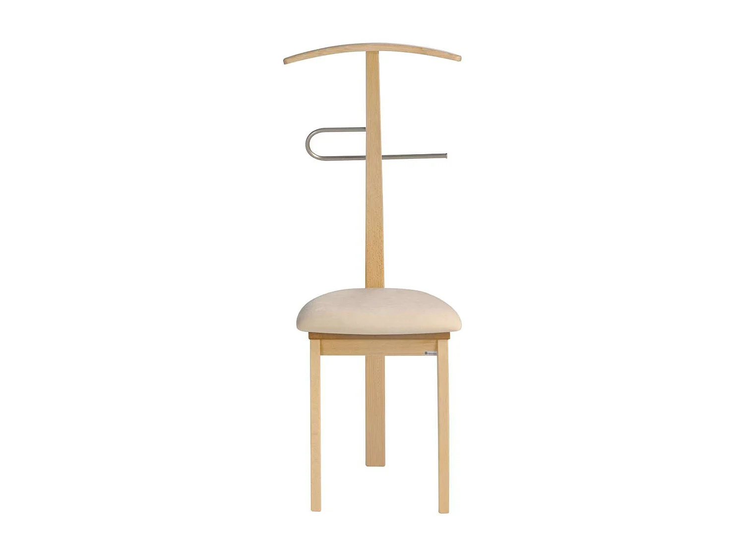 Galán 364 con asiento herrajes cromado satinado lacado en natural, 108 cm(alto)46 cm(anch