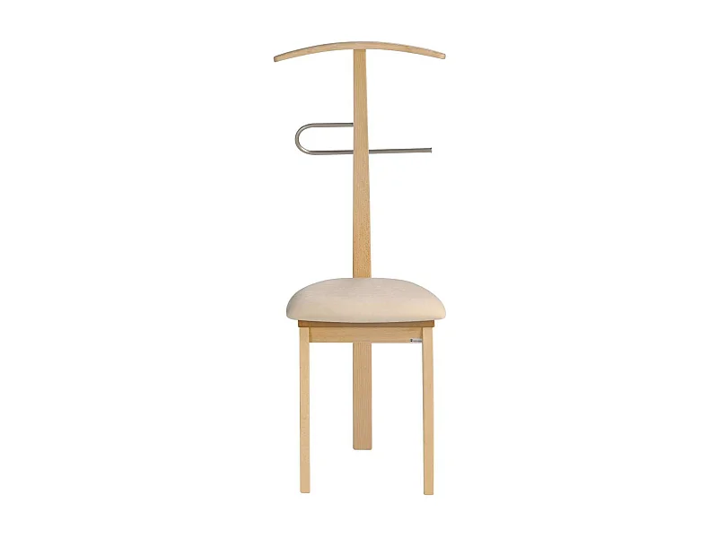 Galán 364 con asiento herrajes cromado satinado lacado en natural, 108 cm(alto)46 cm(anch