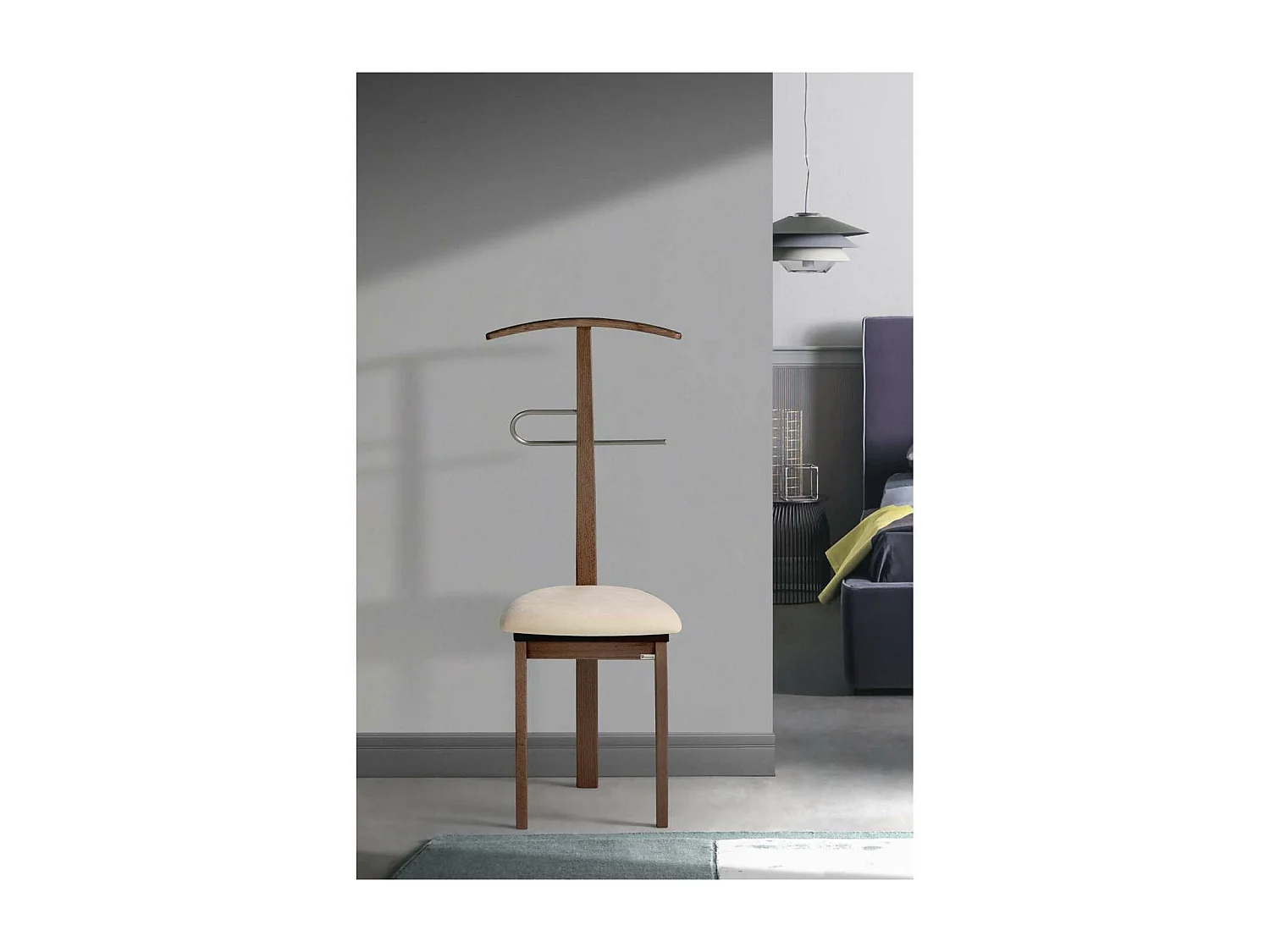 Galán 364 con asiento herrajes cromado satinado lacado en nogal, 108 cm(alto)46 cm(ancho)