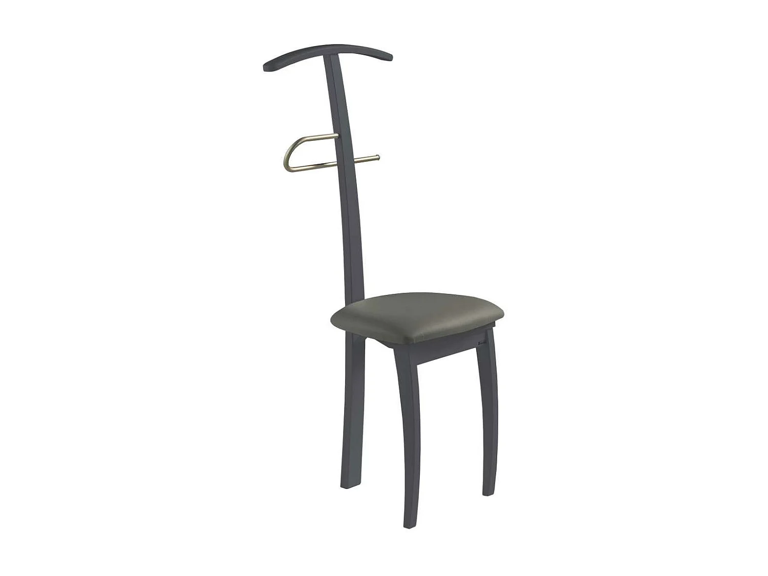 Galán 364 con asiento herrajes cromado satinado lacado en azabache, 108 cm(alto)46 cm(anc