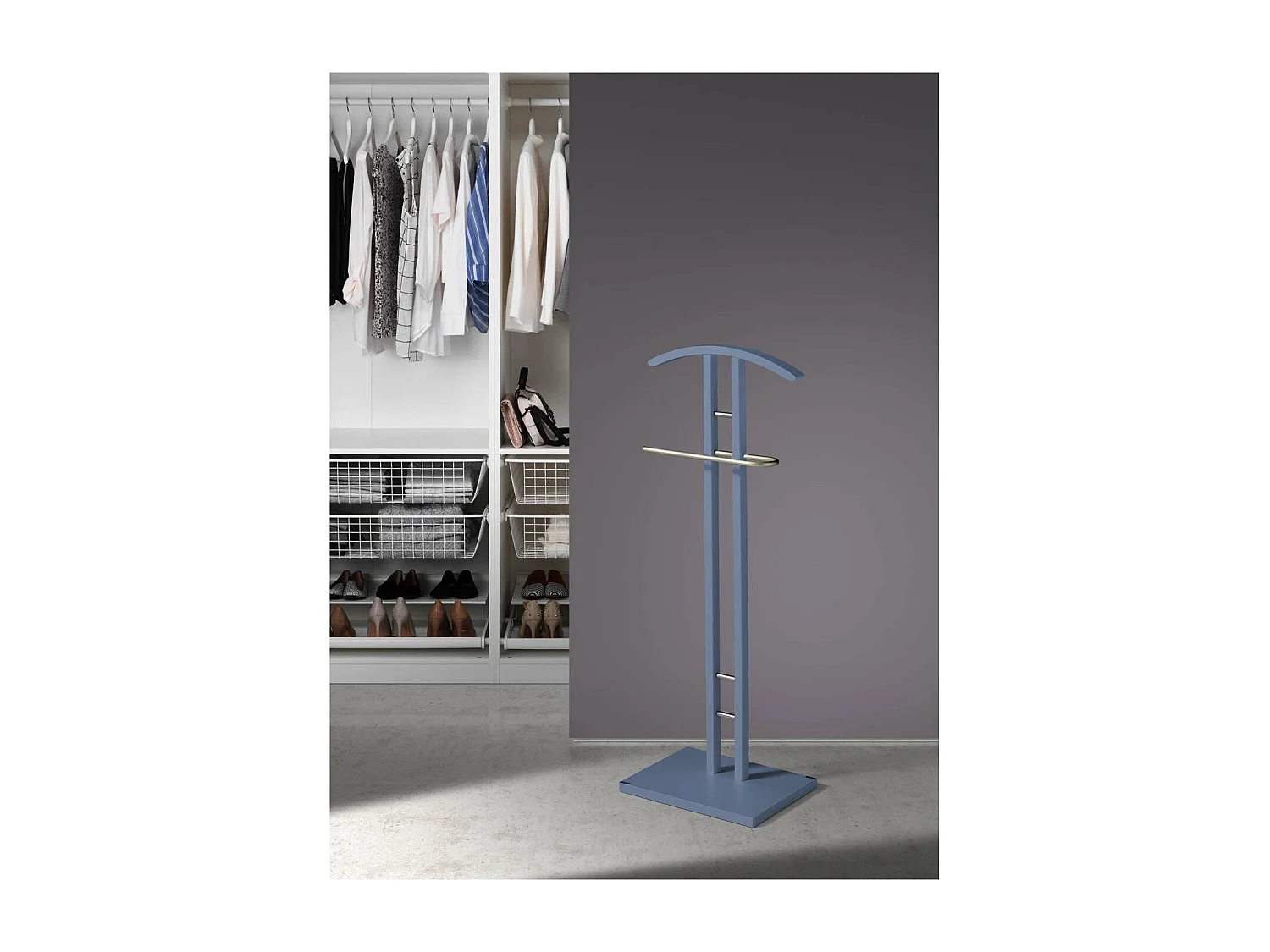 Galán 372 herraje cromo satinado lacado azul, 111 cm(alto)46 cm(ancho)28 cm(largo)