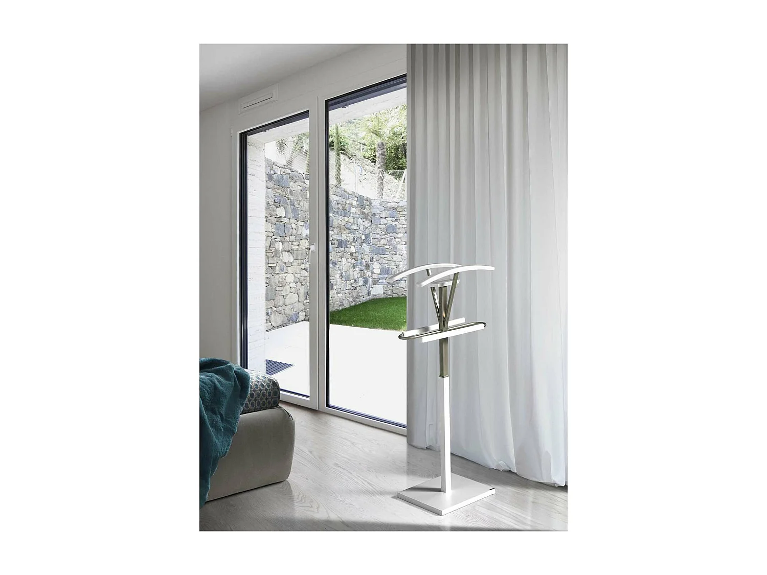 Galán 356 herraje cromo satinado lacado en color blanco, 110 cm(alto)47 cm(ancho)34 cm(la