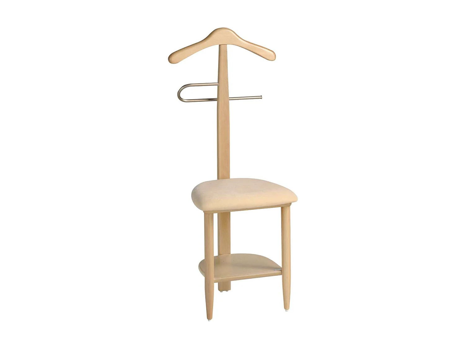 Galán 361 con asiento en beige herrajes cromado satinado lacado natural, 105 cm(alto)45 c