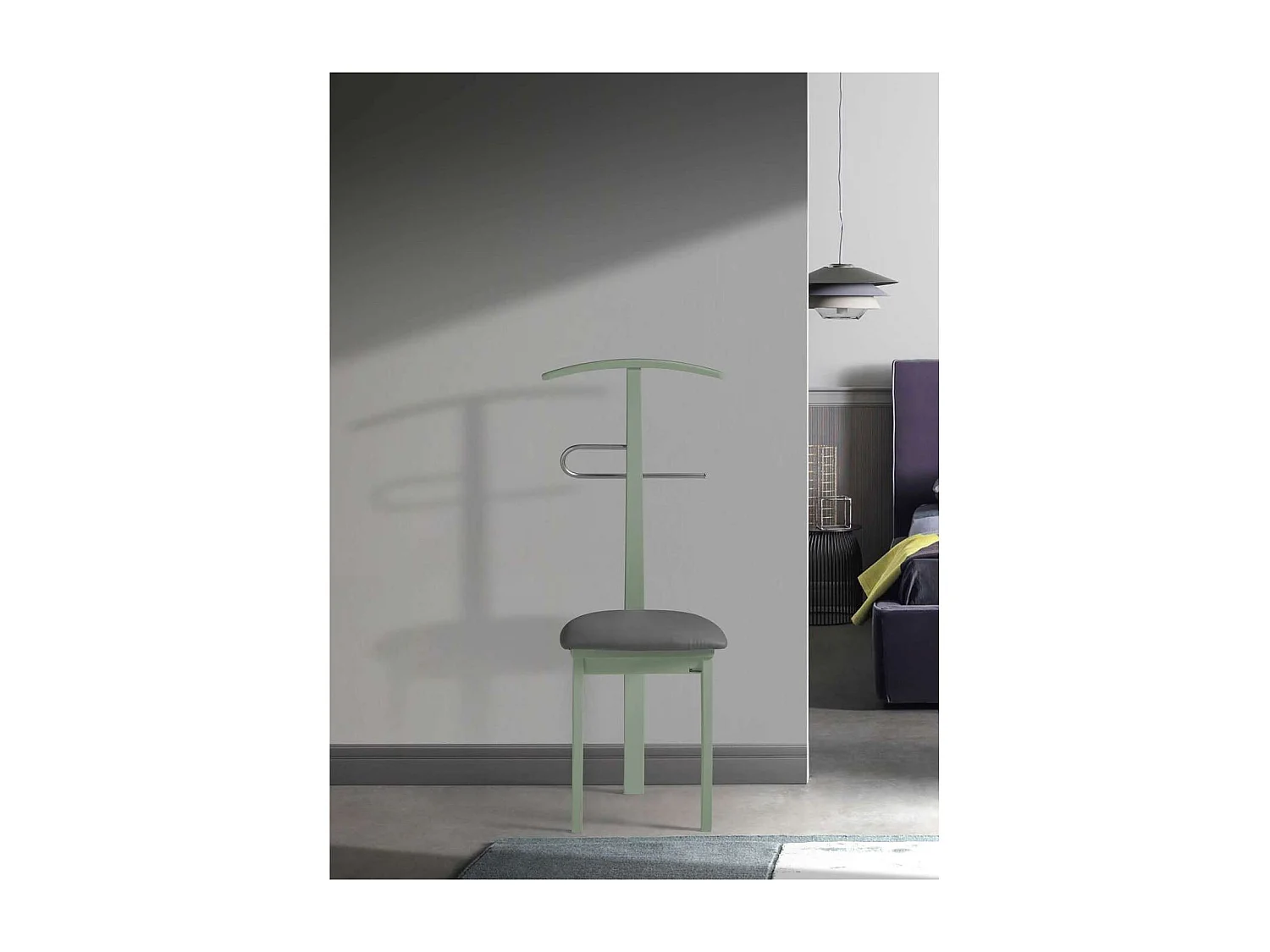 Galán 364 con asiento herrajes cromado satinado lacado en verde, 108 cm(alto)46 cm(ancho)