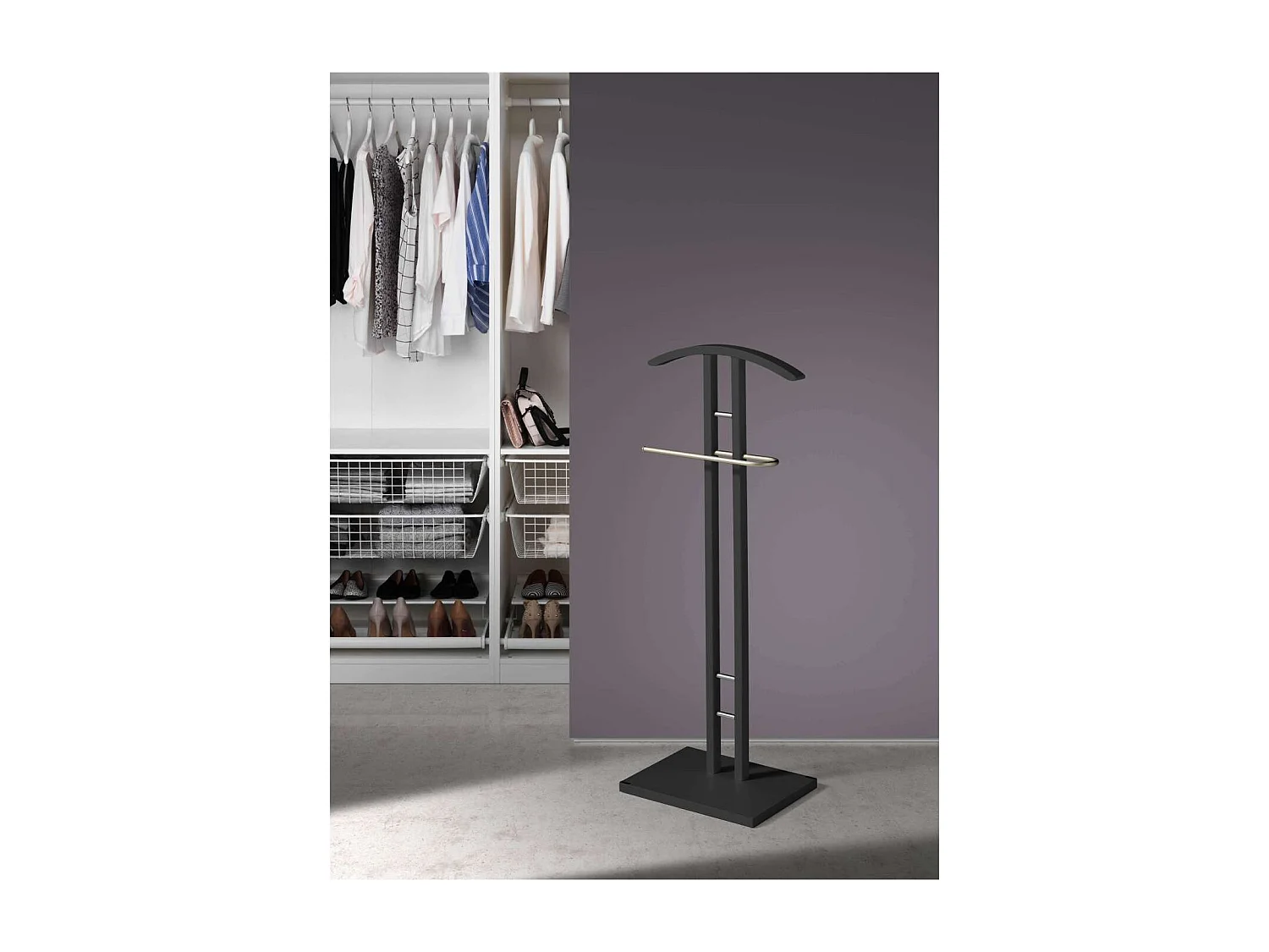 Galán 372 herraje cromo satinado lacado negro, 111 cm(alto)46 cm(ancho)28 cm(largo)