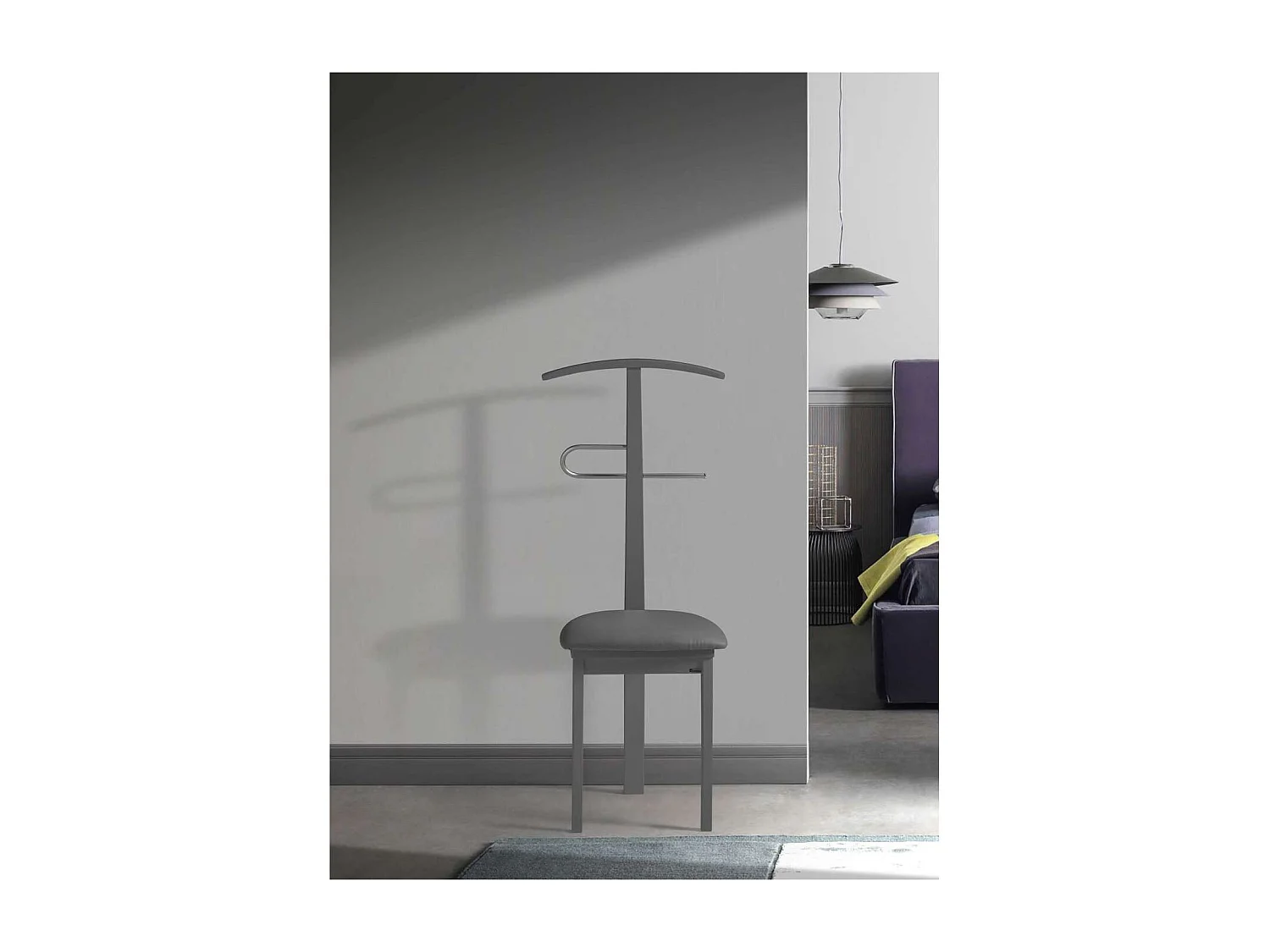 Galán 364 con asiento herrajes cromado satinado lacado en gris, 108 cm(alto)46 cm(ancho)4