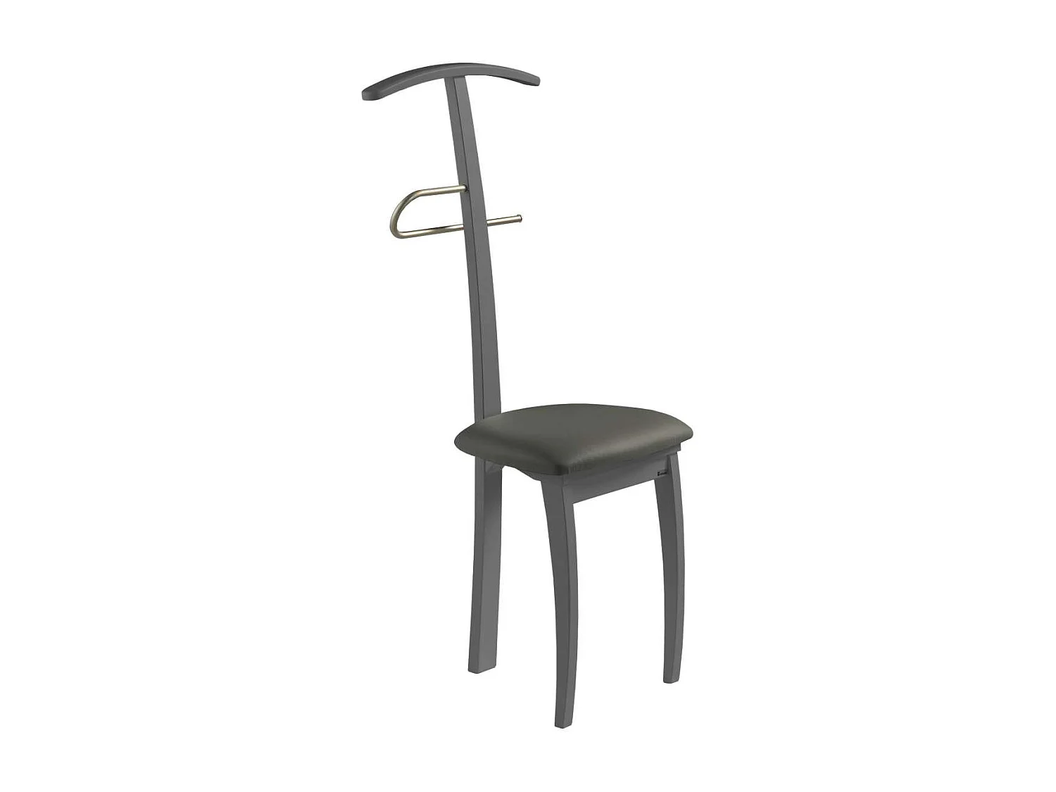 Galán 364 con asiento herrajes cromado satinado lacado en gris, 108 cm(alto)46 cm(ancho)4