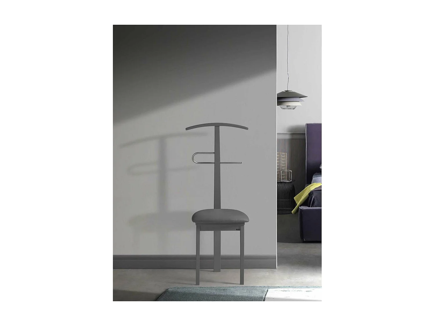 Galán 364 con asiento herrajes cromado satinado lacado en gris, 108 cm(alto)46 cm(ancho)4